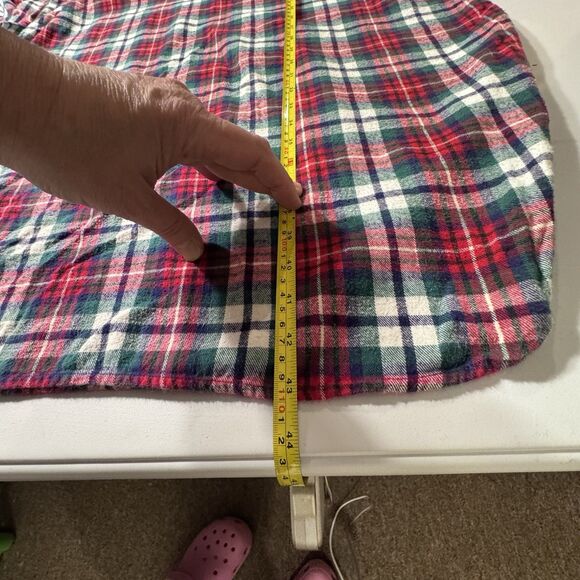 Vtg Disney Store Nightgown Womens Size OW Pooh Piglet Flannel Plaid White Red - Picture 8 of 10